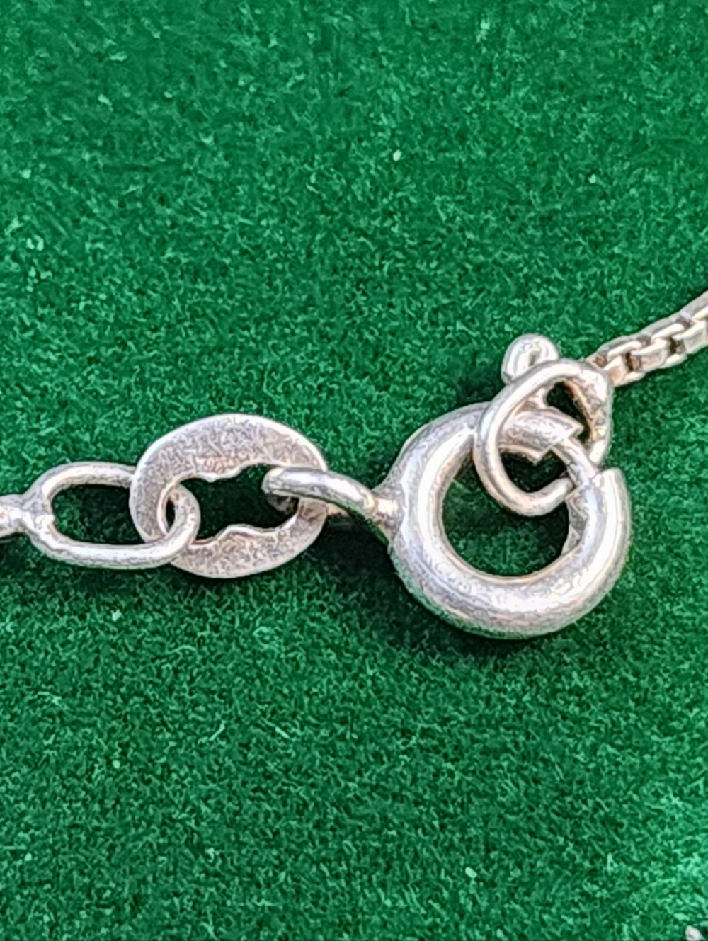 Vintage 80s Sterling Silver White Bead Pendant Lariat  Necklace - Picture 5 of 9